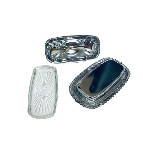 Vintage Silver Plated Butter Dish With Lid and Glass Insert - Picture 6 of 6